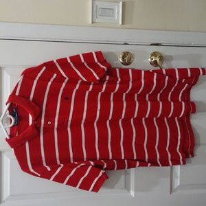 Men's red striped Polo by Ralph Lauren shirt. XXL.